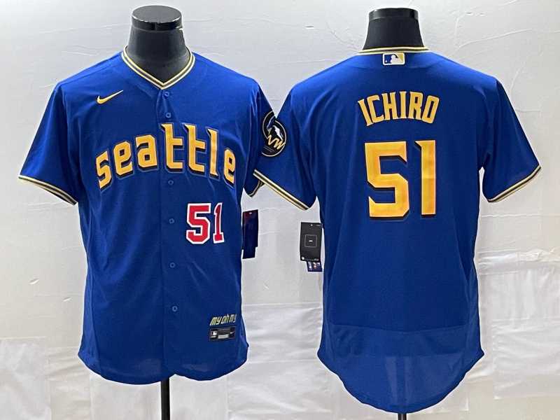 Men's Seattle Mariners #51 Ichiro Suzuki Number Blue 2023 City Connect Flex Base Stitched Jersey,We sell and wholesale Men's Seattle Mariners #51 Ichiro Suzuki Number Blue 2023 City Connect Flex Base Stitched Jersey on line form chian!